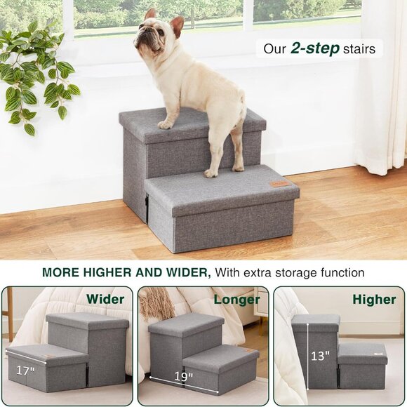 Dog Stairs with Storage 13" H,Foldable - Picture 1 of 5